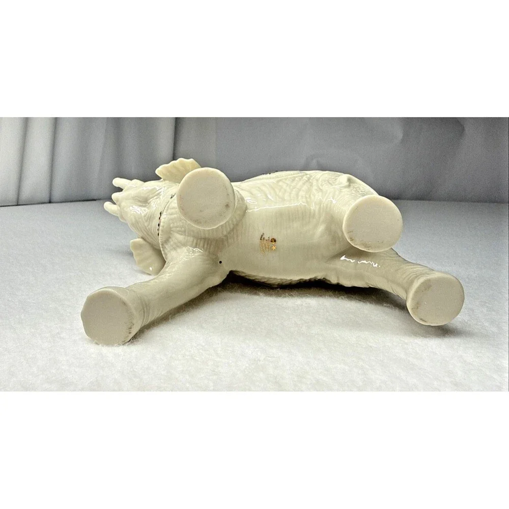 Lenox Jewels Elephant Figurine Ivory Porcelain Gold Trim Crystal Accents Large